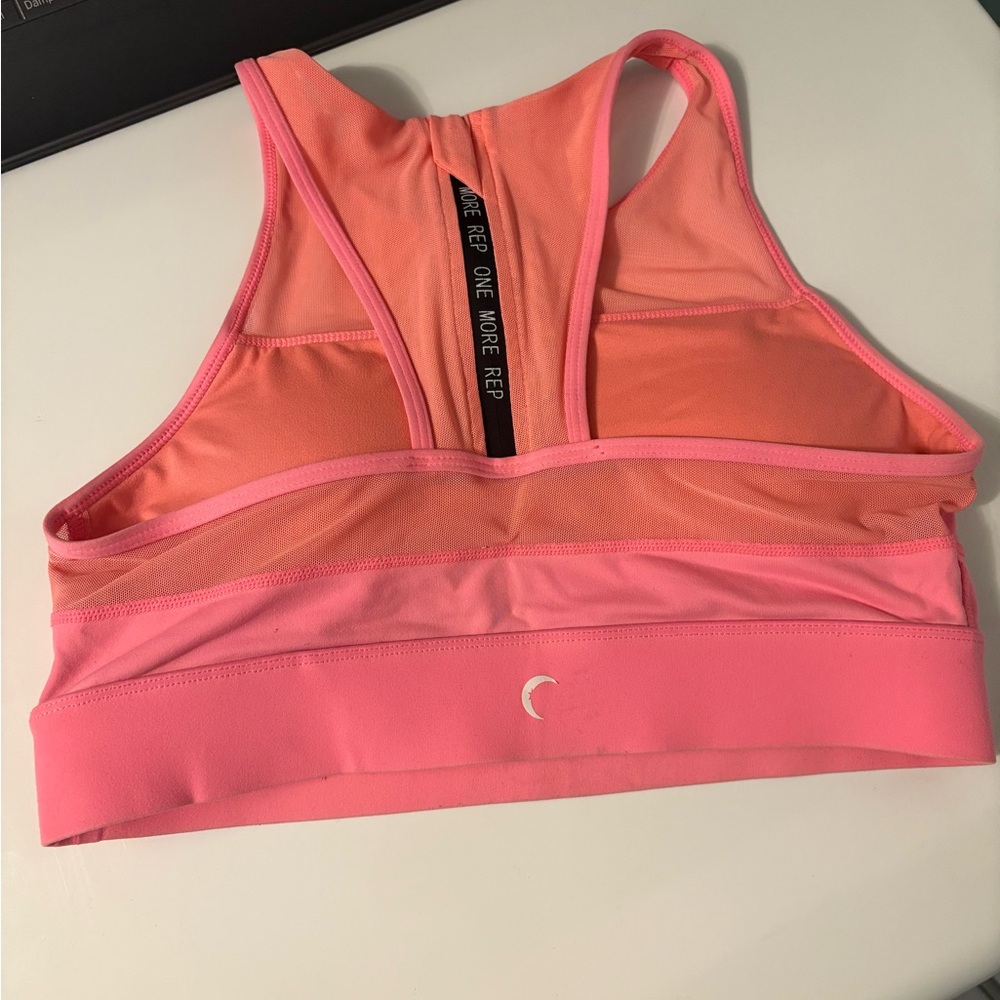 ZYIA Pink Racerback Sports Bra with Mesh Detail